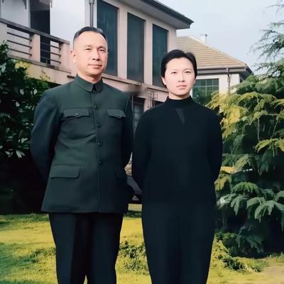 1952年，45岁的粟裕大将与29岁的夫人楚青合影。照片中的粟裕大将外形儒雅，夫