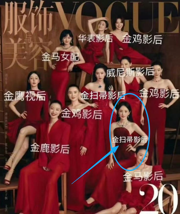辛芷蕾得奖后，圈内最尴尬的人应该就是杨幂了。 金九封面上的嘉宾已经全部得过影