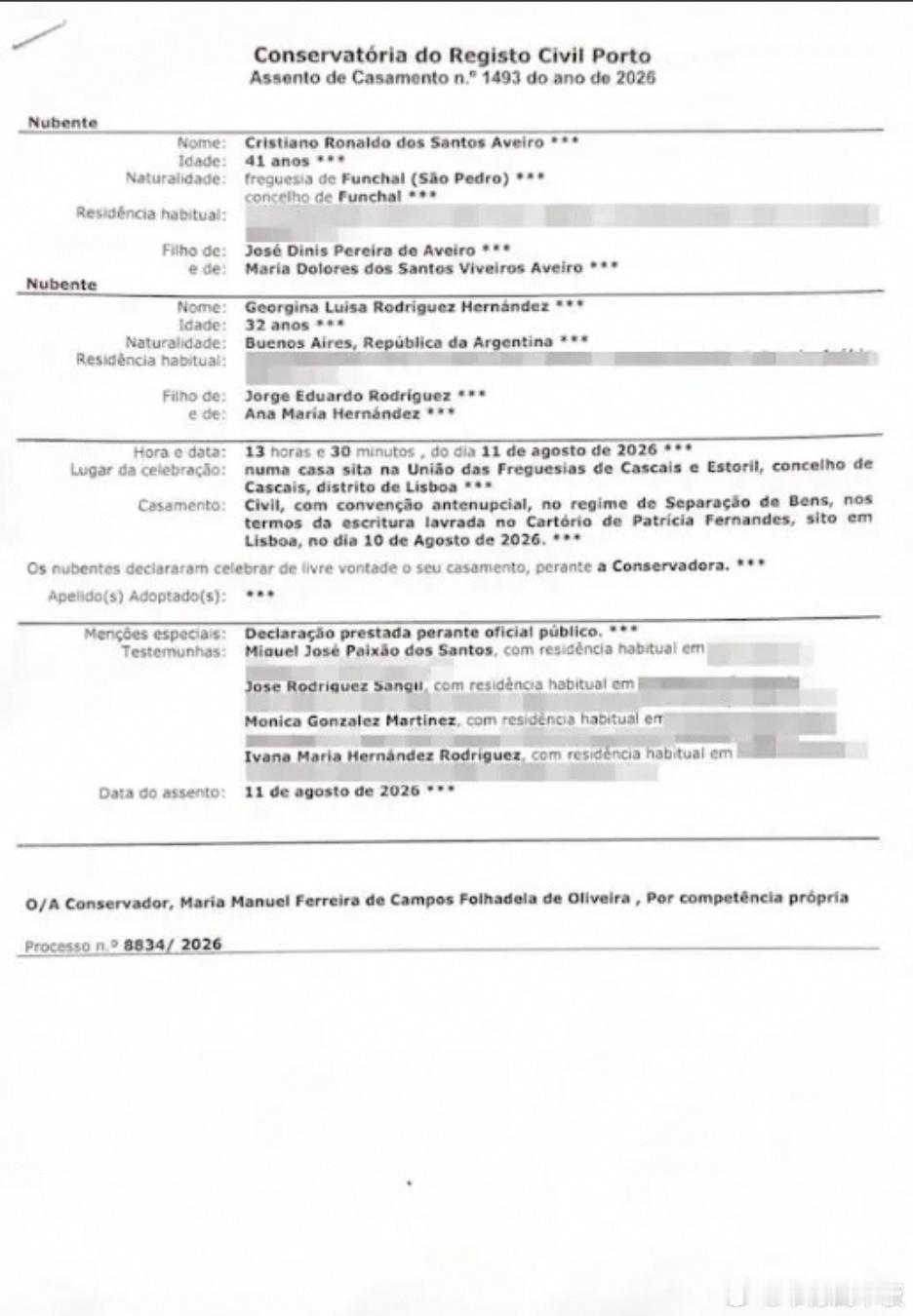 C罗乔治娜婚规曝光！婚前签财产隔离协议，离婚月享8.5万英镑津贴英媒《太阳报》跟