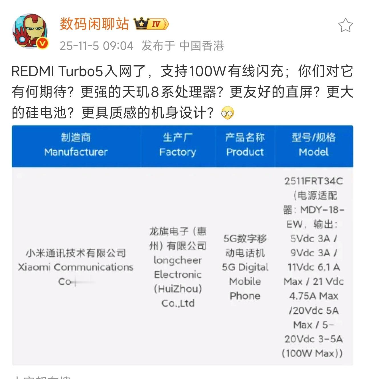 REDMITurbo5月底就来了，这次会上8000mAh？​​​