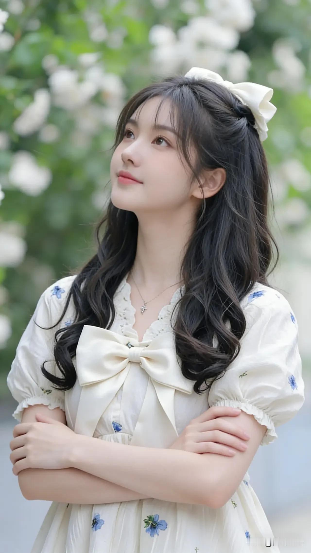 光之影梦幻少女，花海中的优雅公主🌸💕花海少女照温柔花漾少女