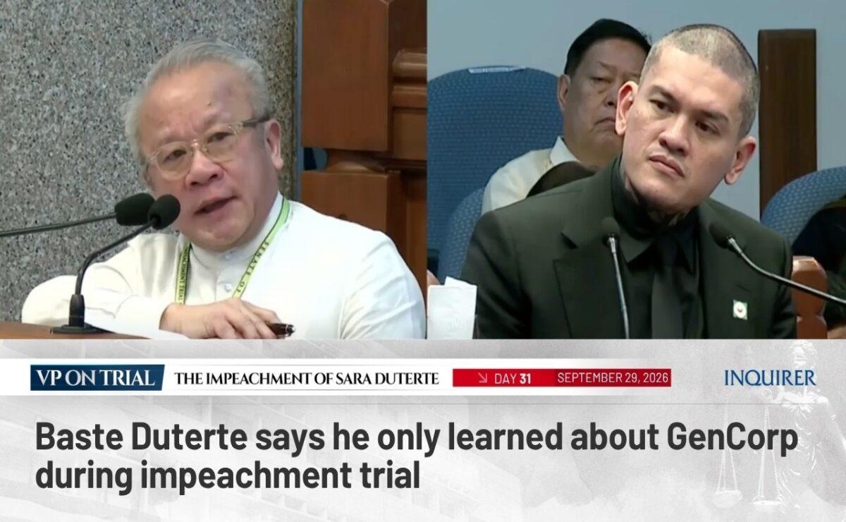 萨拉的弟弟巴斯特·杜特尔特在因政府与萨拉·杜特尔特有关联的公司之间的交易接受质询