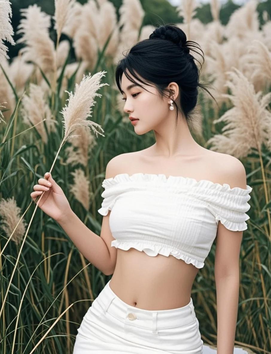 芦苇海深处，她回眸一笑，瞬间定格成永恒...这笑容，值几分？
