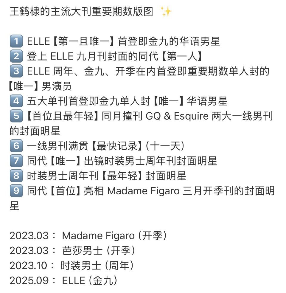 科普一下王鹤棣ELLE金九的含金量！