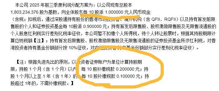 上市公司派现是分红，还是历劫？这家公司刚公布了特别分红，三季报每10股分1元，