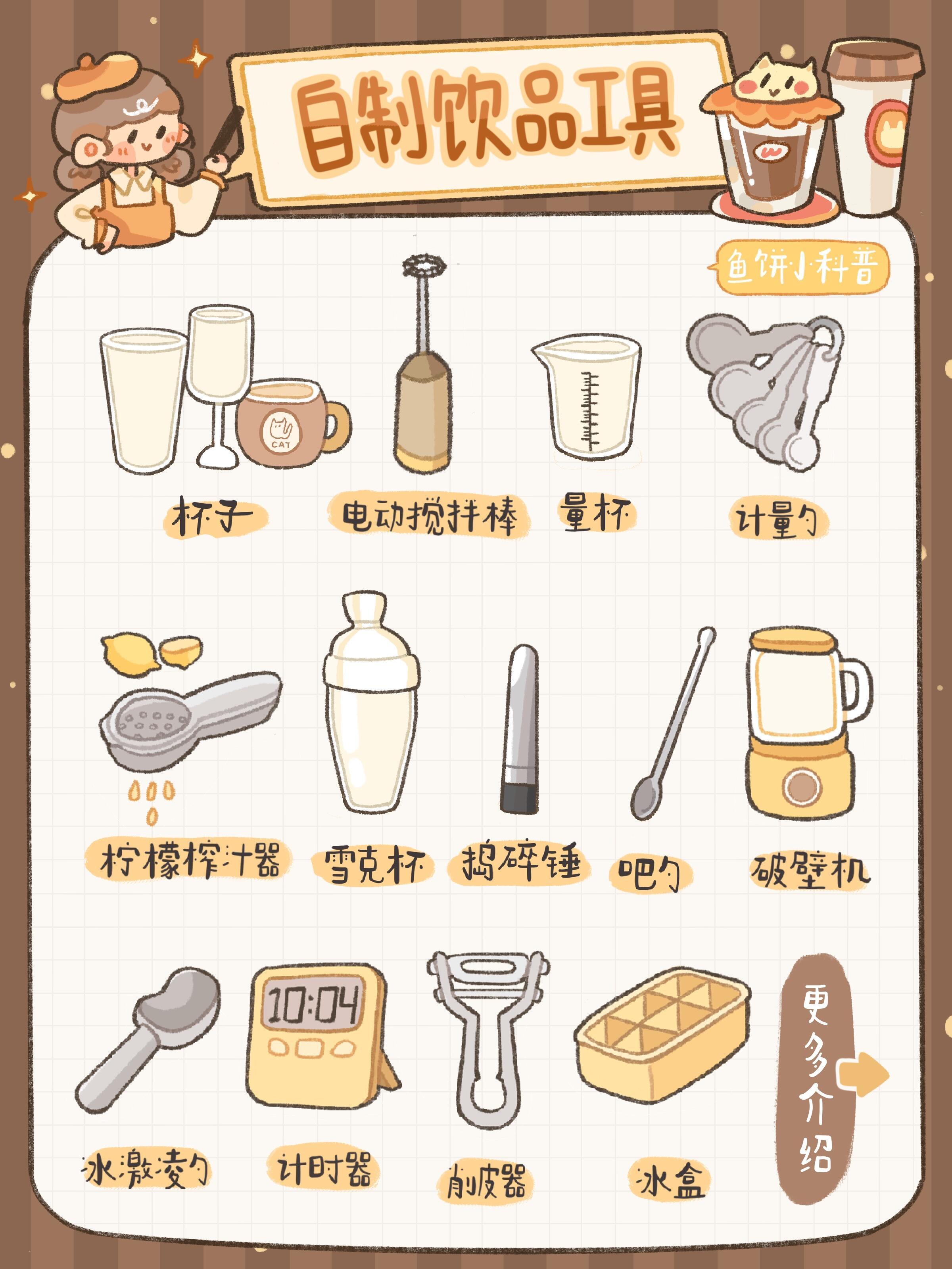 自制奶茶需要的工具合集，另一种形式的奶茶周边。不要因为三分钟热度收集！