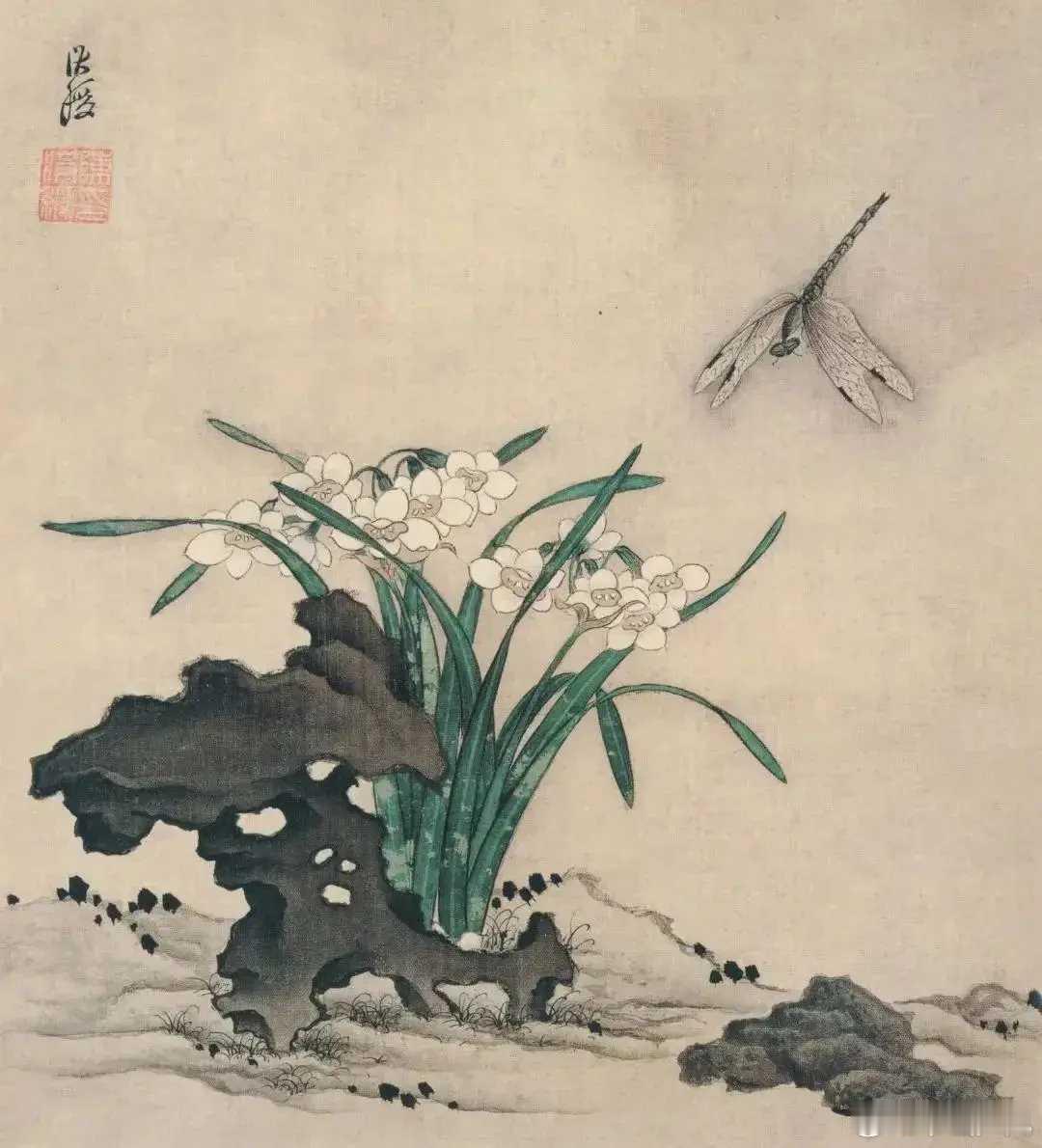 明陈洪绶花鸟册十开。陈洪绶（1598-1652），字章侯，幼名莲子，一名胥岸