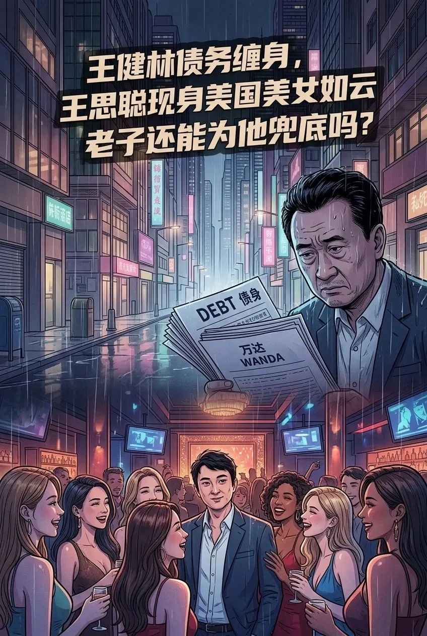 王健林债务缠身，王思聪现身美国美女如云，老子还能为他兜底吗？