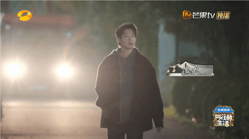 魏大勋《向往的生活》出场这里，感觉后面的车灯衬得大勋出现的更有氛围了