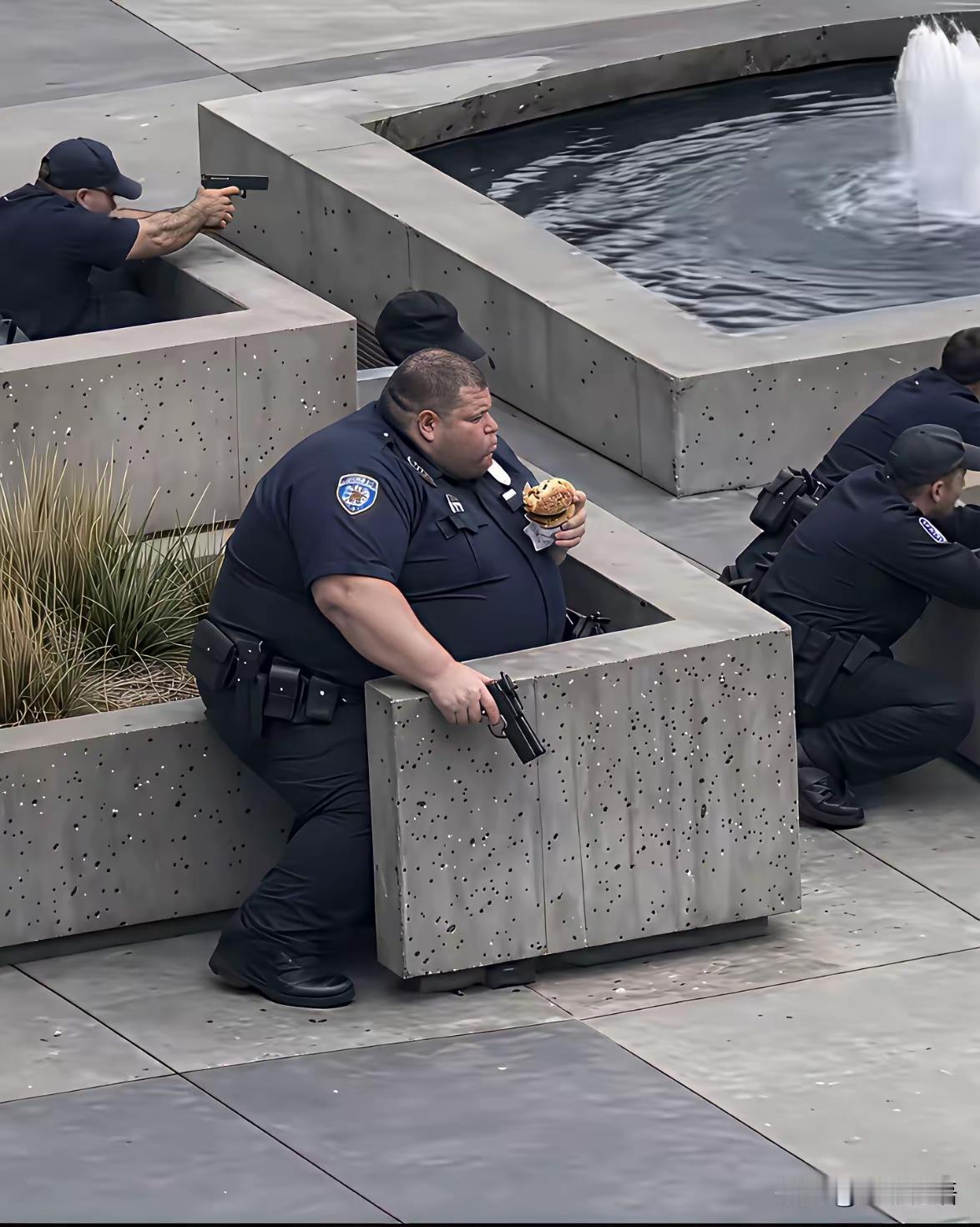 美国警察队伍里正在发生一场大规模的“工伤”。不是枪伤，是“吃伤”。从外观上看