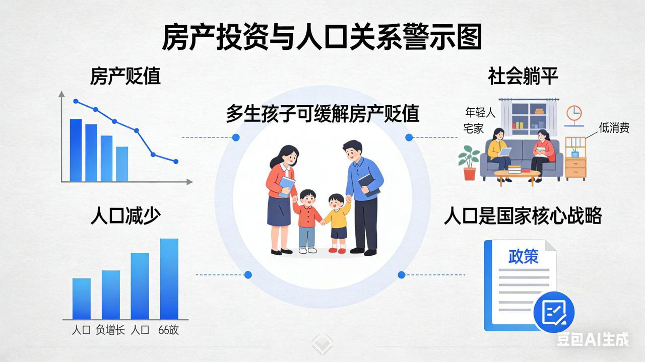 很扎心也很无奈，想让无所投资房产的人不亏钱，那就劝大家多生孩子！最近和朋友聊天