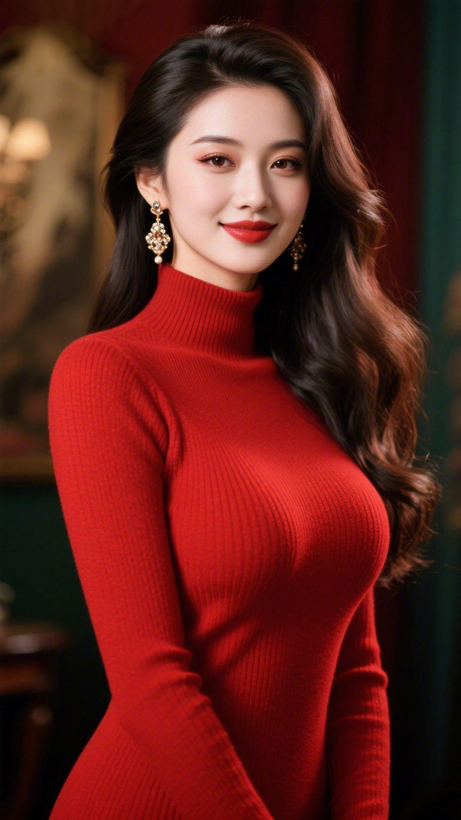 红裙里的柔暖辰光暖光漫过发梢时，红裙如揉碎的夕霞轻落肩头。不是灼眼的艳，是