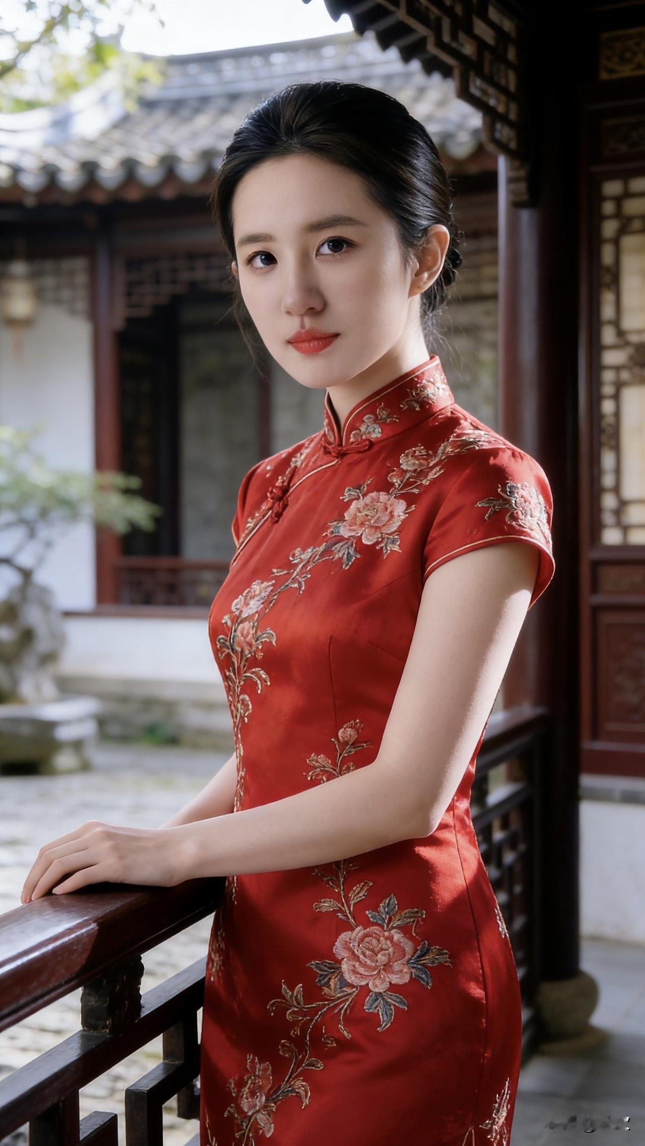 江南美景，𣄃袍美人江南江南风旗袍照江南美女旗袍江南旗袍照旗袍烟雨景旗