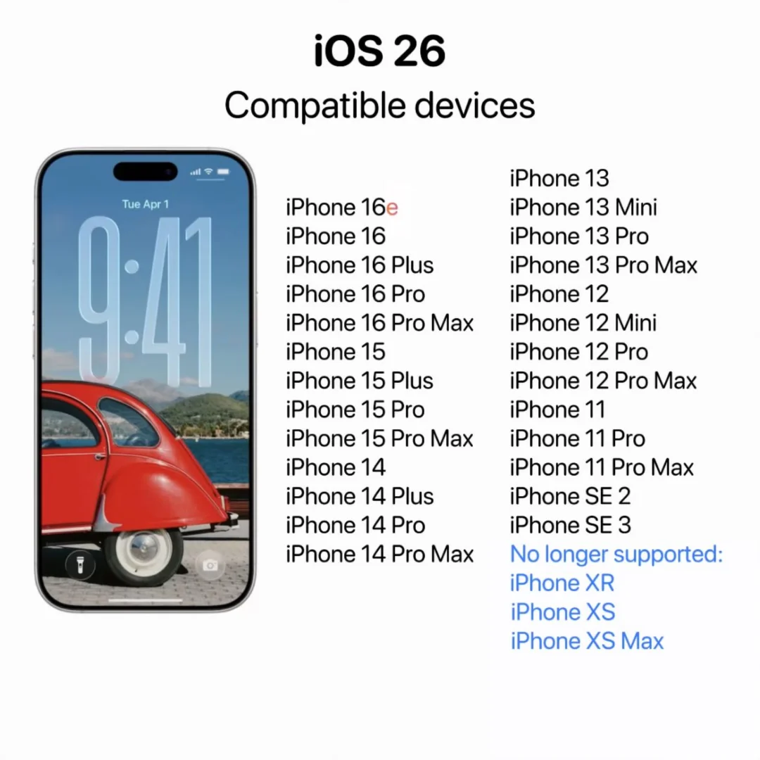 iOS26兼容设备，你的手机被淘汰了吗？