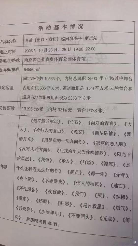 网传肖战演唱会曲目歌单，应该是在ep之前报批的，后面还可以继续加歌。真的很多经典