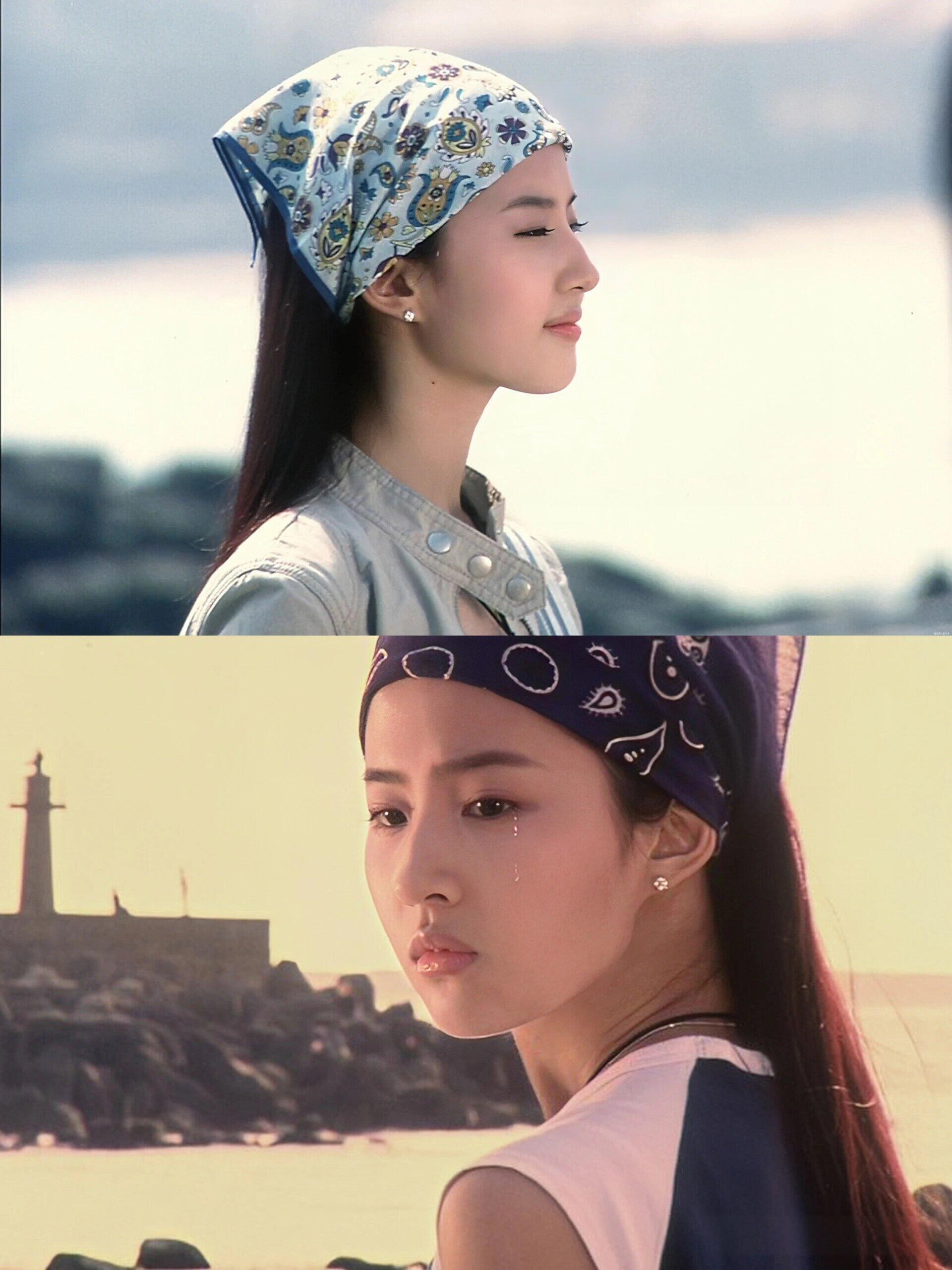 刘亦菲真美，头巾真的好难驾驭，被她戴的像时尚单品