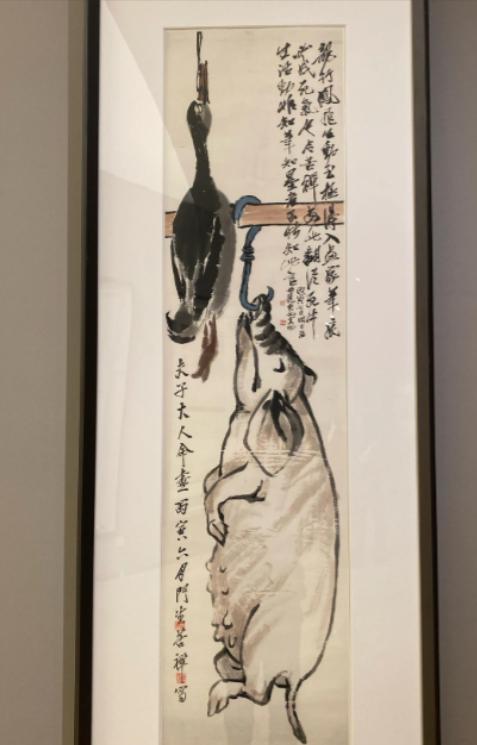 1926年，齐白石让大弟子李苦禅画一头猪、一只鸭，准备烧掉祭奠母亲，但李苦禅画好