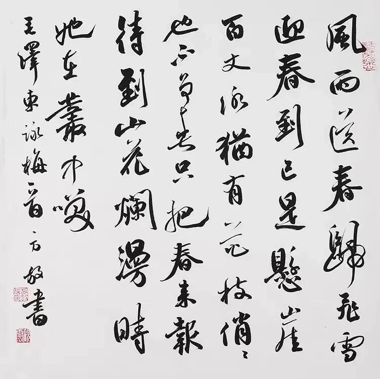 方放书法技法系统的建构方放擅长行草，她的获奖和入展作品大多是行草书体。从