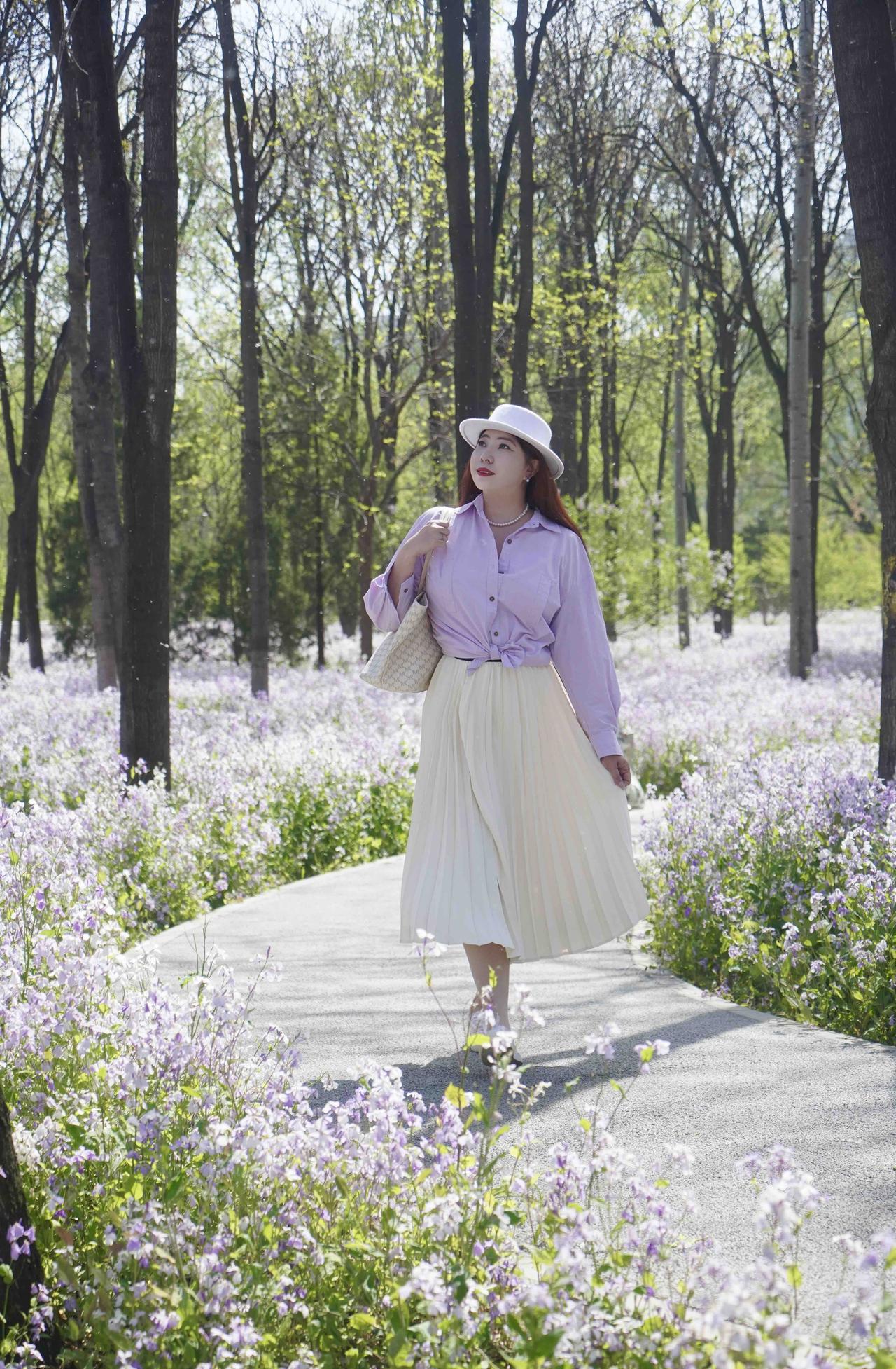 🪻将府公园，超大浪漫的二月兰花海🚶‍♀️游玩路线：将府公园（南园北门进