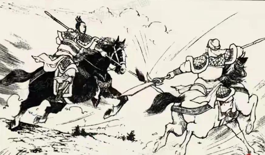 曹操率大军攻打濮阳，濮阳大将不听陈宫劝告，执意出战。曹将许褚催马