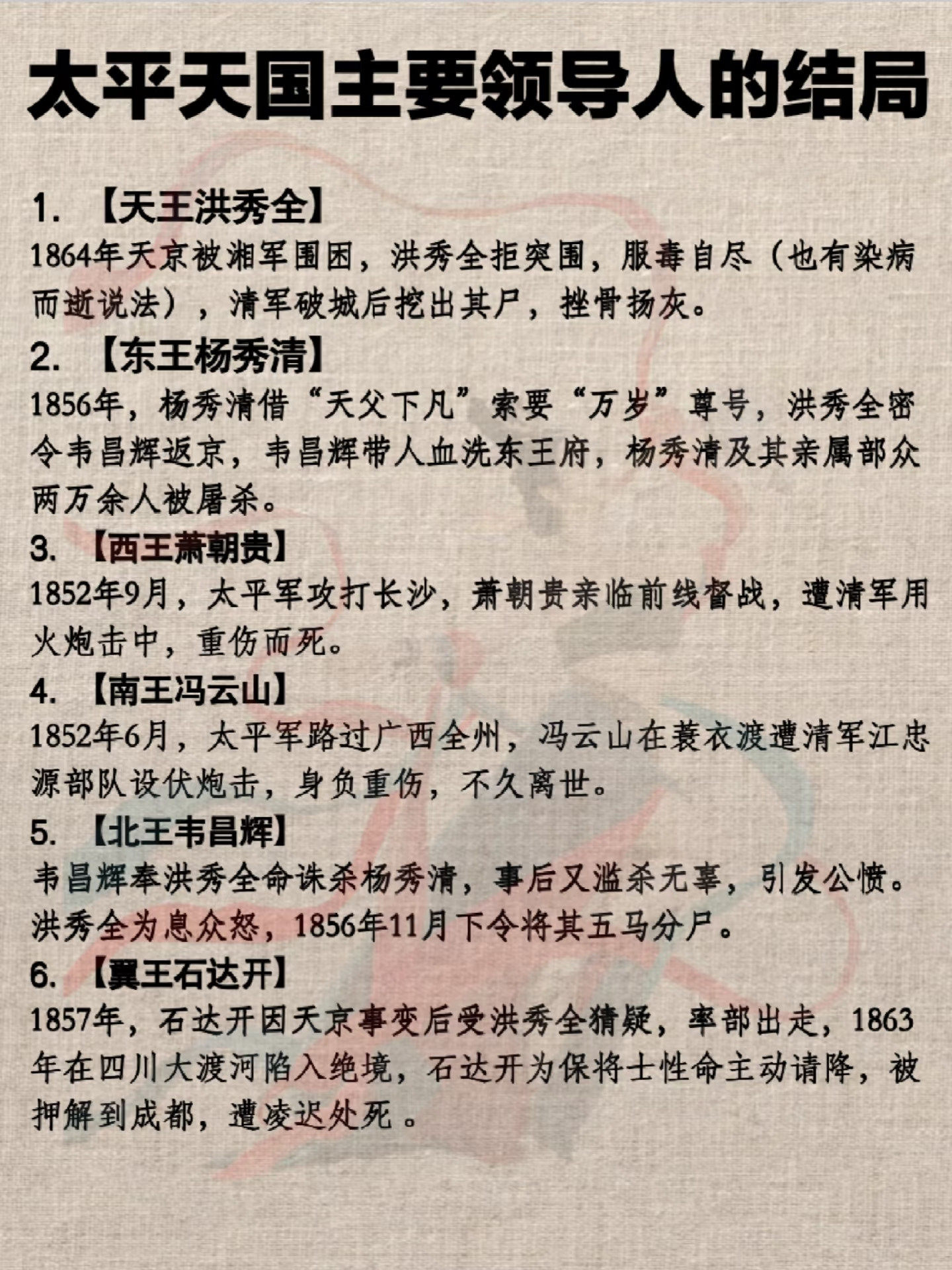 太平天国核心领袖的最后时刻