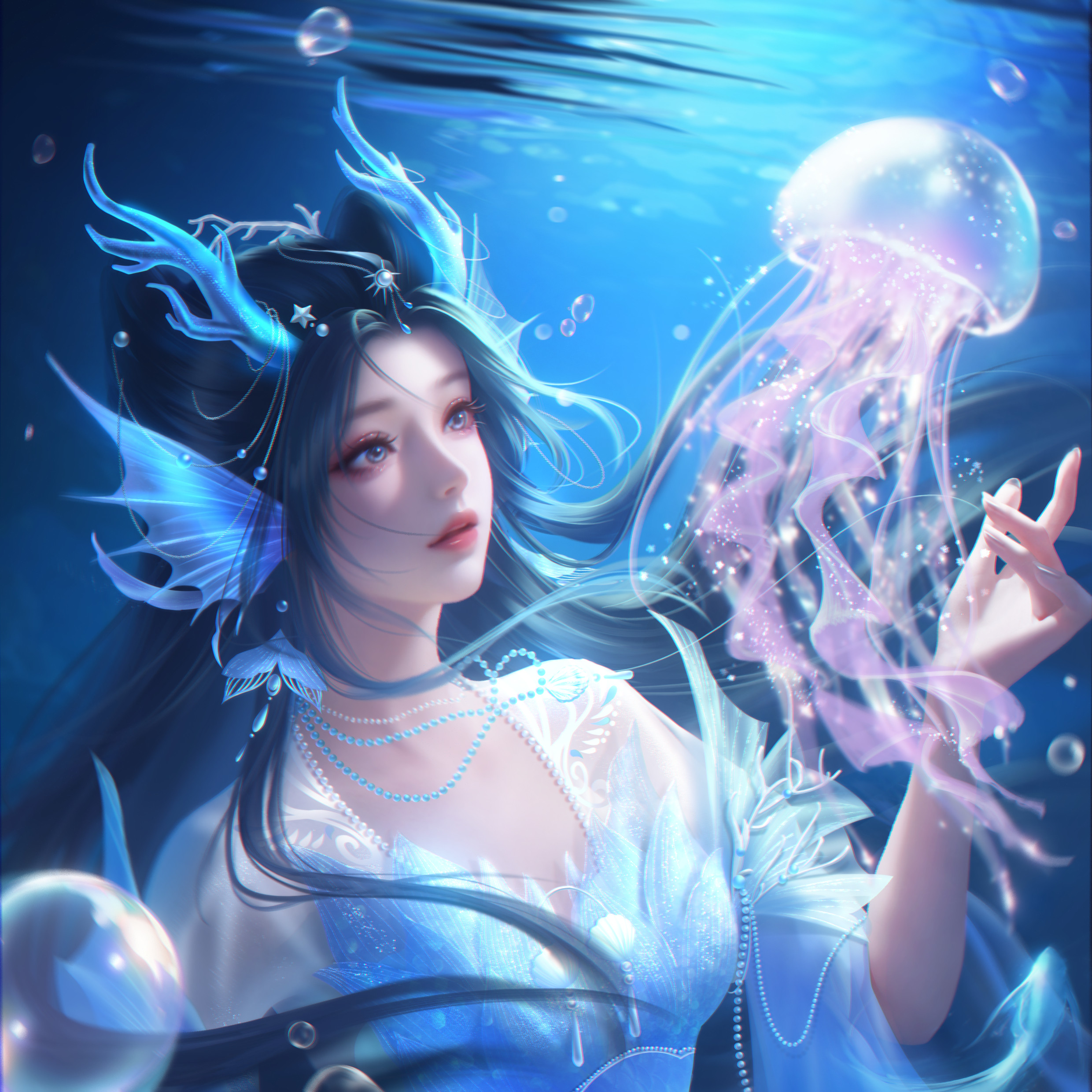 焰灵姬1124生日快乐天行九歌焰灵姬焰灵姬朱雀燃衣映赤霞，沧溟龙女戏灵纱。焰栖