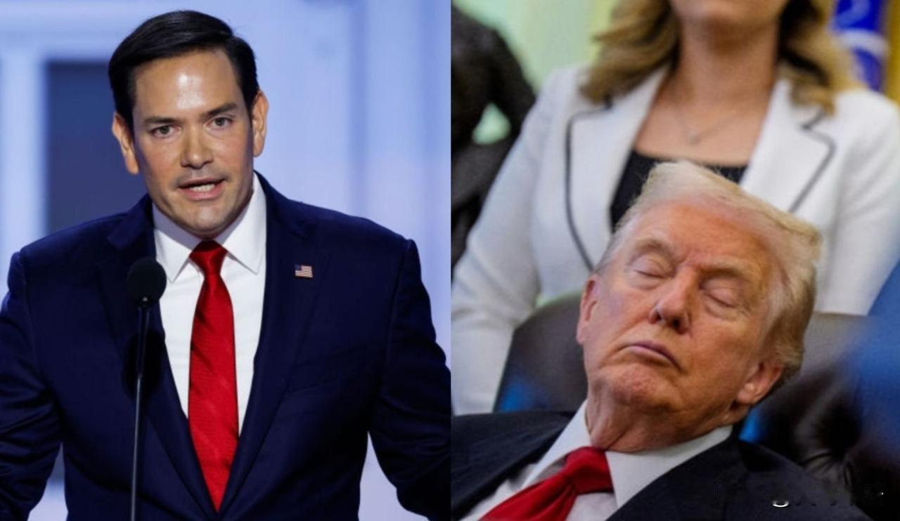 特朗普再度打瞌睡今天凌晨，正当国务卿卢比奥先生对乌克兰问题侃侃而谈时，特朗普总