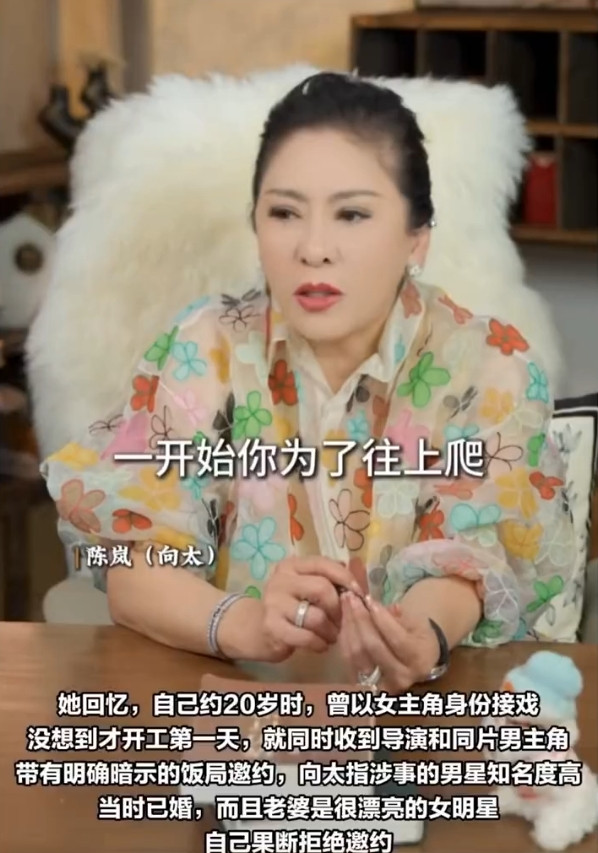 向太陈岚自曝20岁当女主角，开机第一天就被导演和男主叫去“吃饭”。这饭局什么