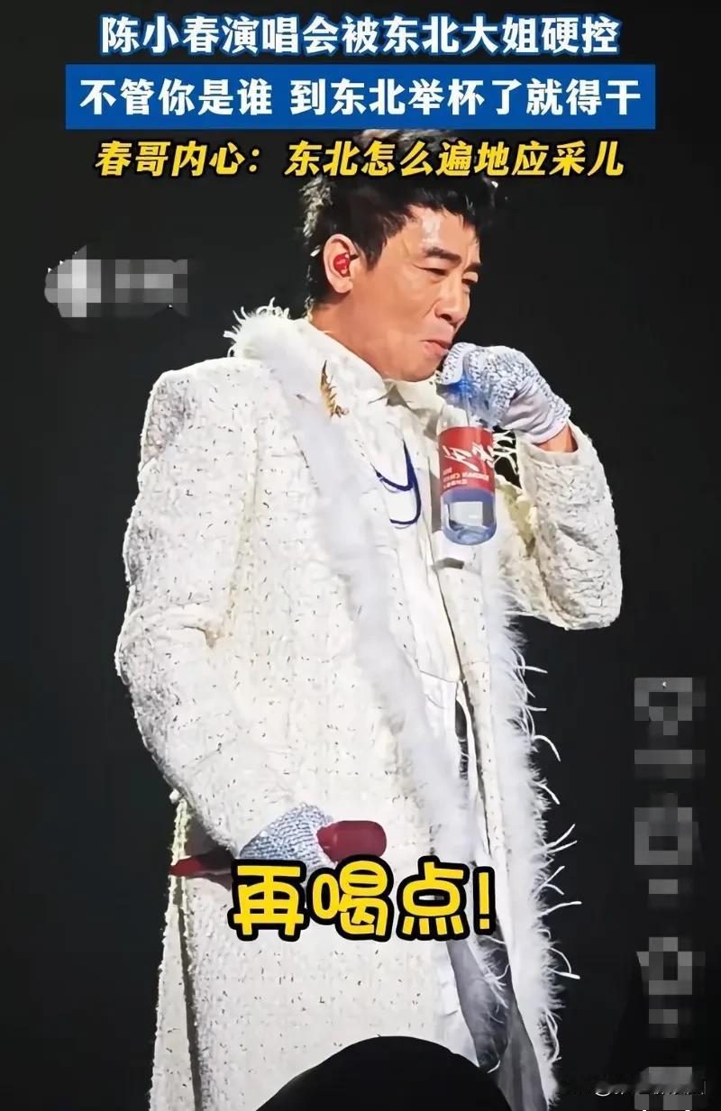 近日，陈小春来东北演唱会被一位现场东北粉丝大姐硬控，不管你是谁，来东北举杯了就得