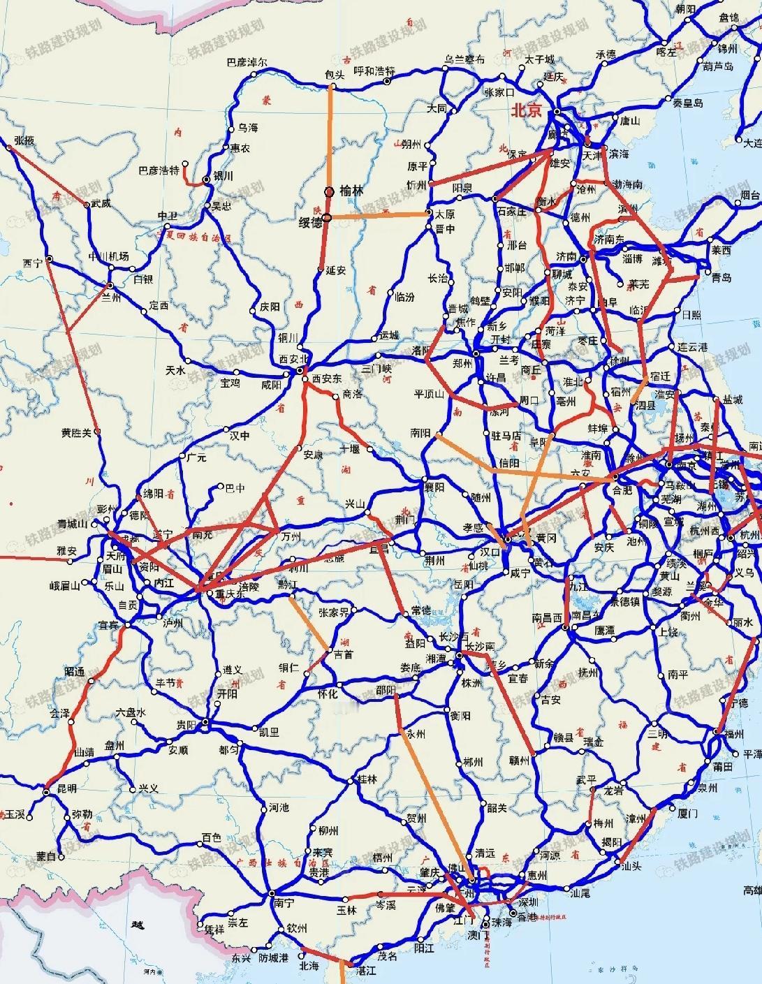 这是接下来即将通车和开工建设的铁路，很多明星通道也在其中，如广清永高铁、长赣高铁