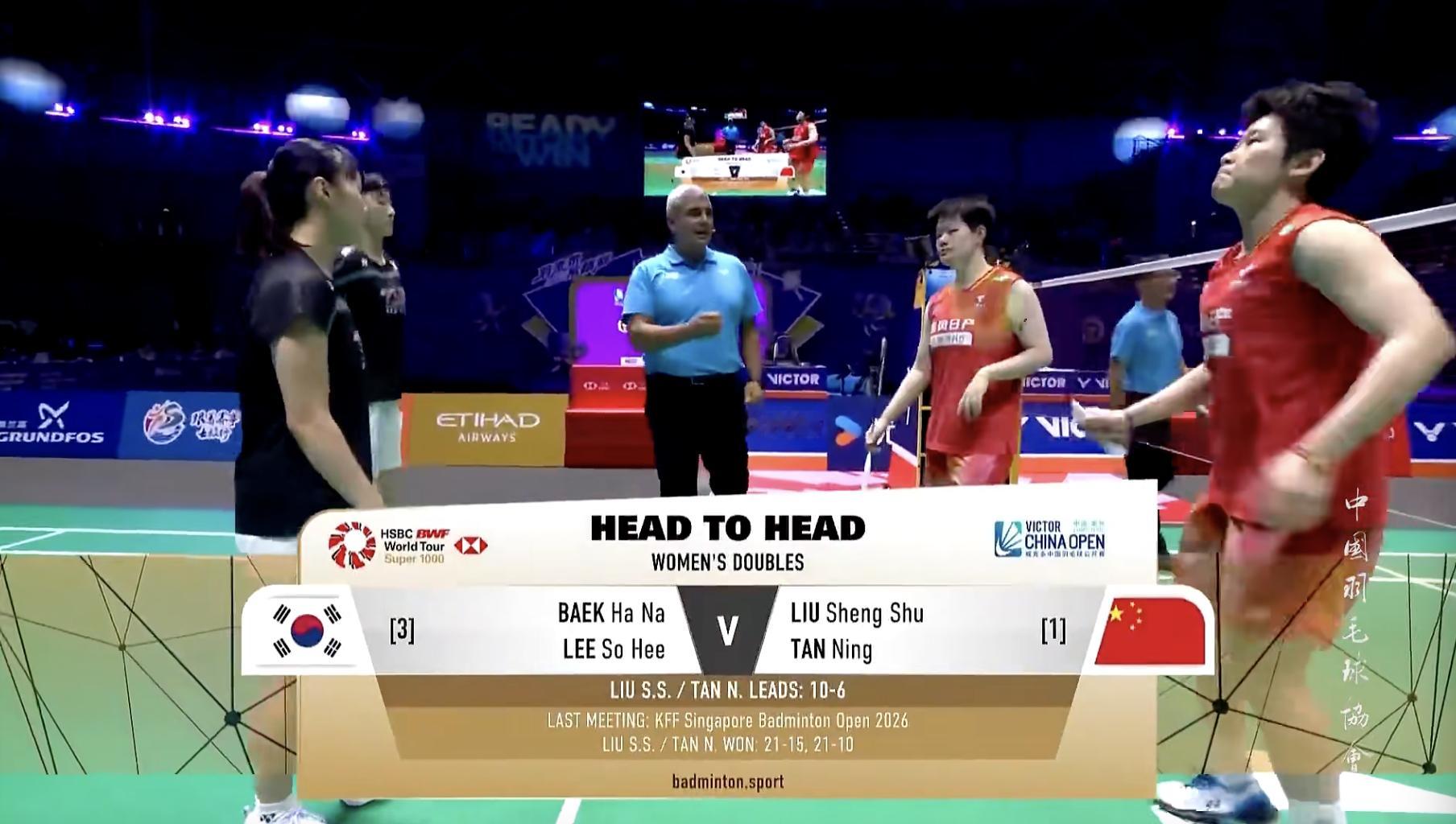 刘圣书/谭宁🇨🇳vs🇰🇷白荷娜/李绍希，比赛马上开始！威克多中国羽毛
