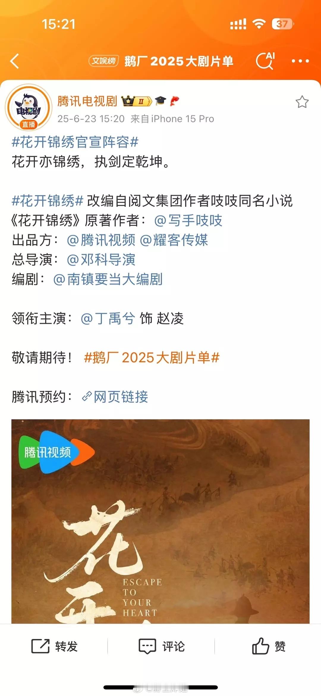 《花开锦绣》丁禹兮单宣🈶​​​