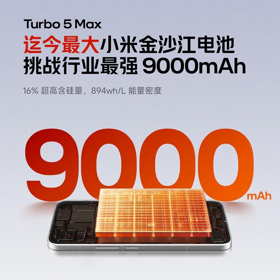 2039元杀疯了！红米Turbo5Max：9000mAh+IP68=卷王