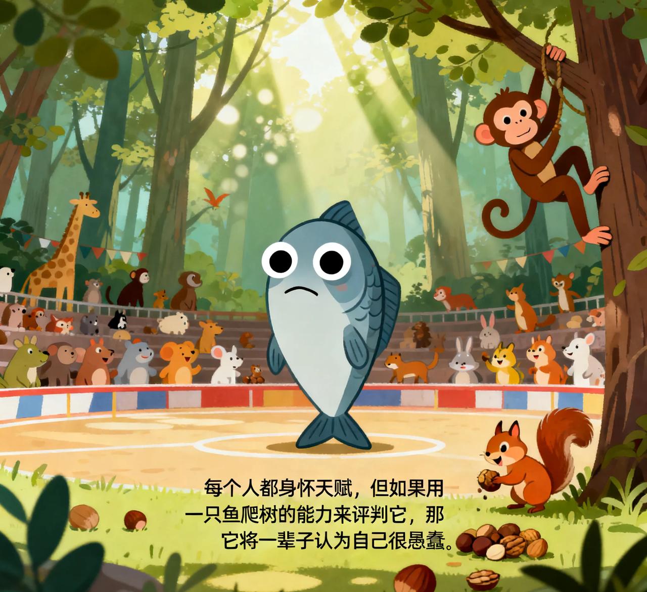 别用鱼的短板，定义自己的天赋。每个人都身怀天赋，可有些人终其一生都活在错误的评