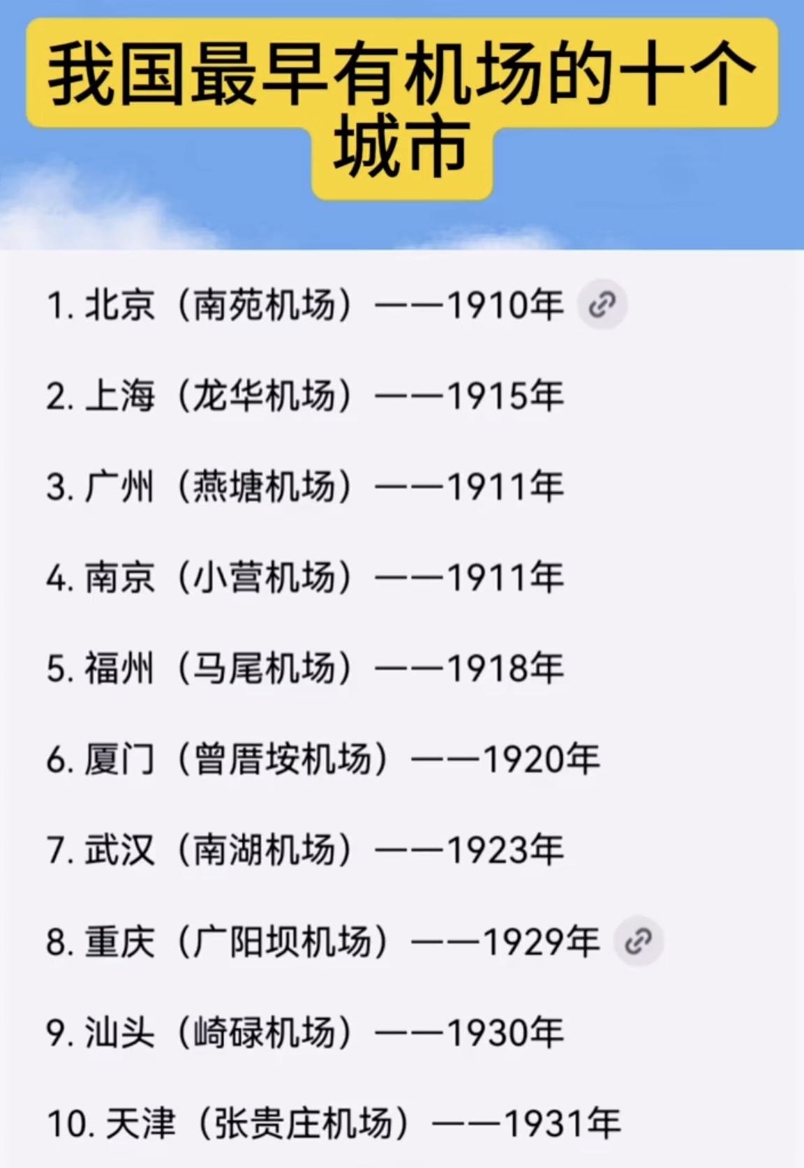 【我国最早有机场的十大城市，福州和厦门入榜】北京的南苑机场，这是国内最早的机