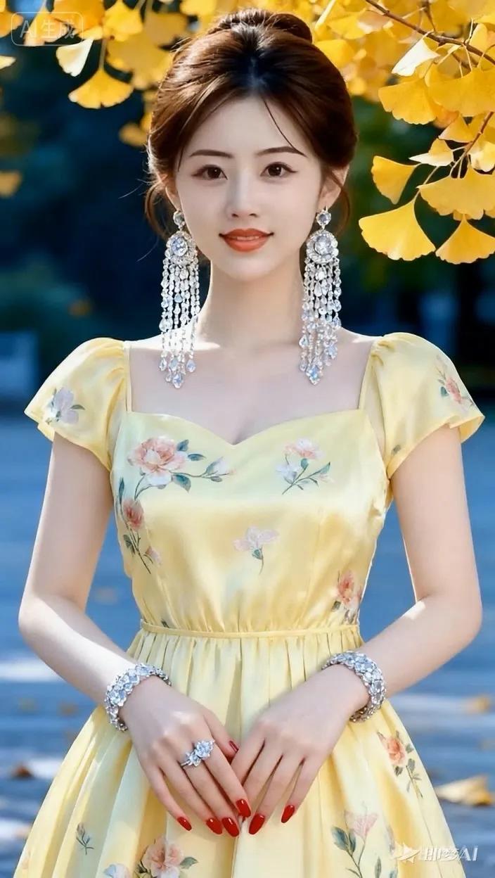七绝●千金小姐/古韵乍起秋风杏叶黄，娇姿飒爽沐阳光。穿金戴玉开心笑，