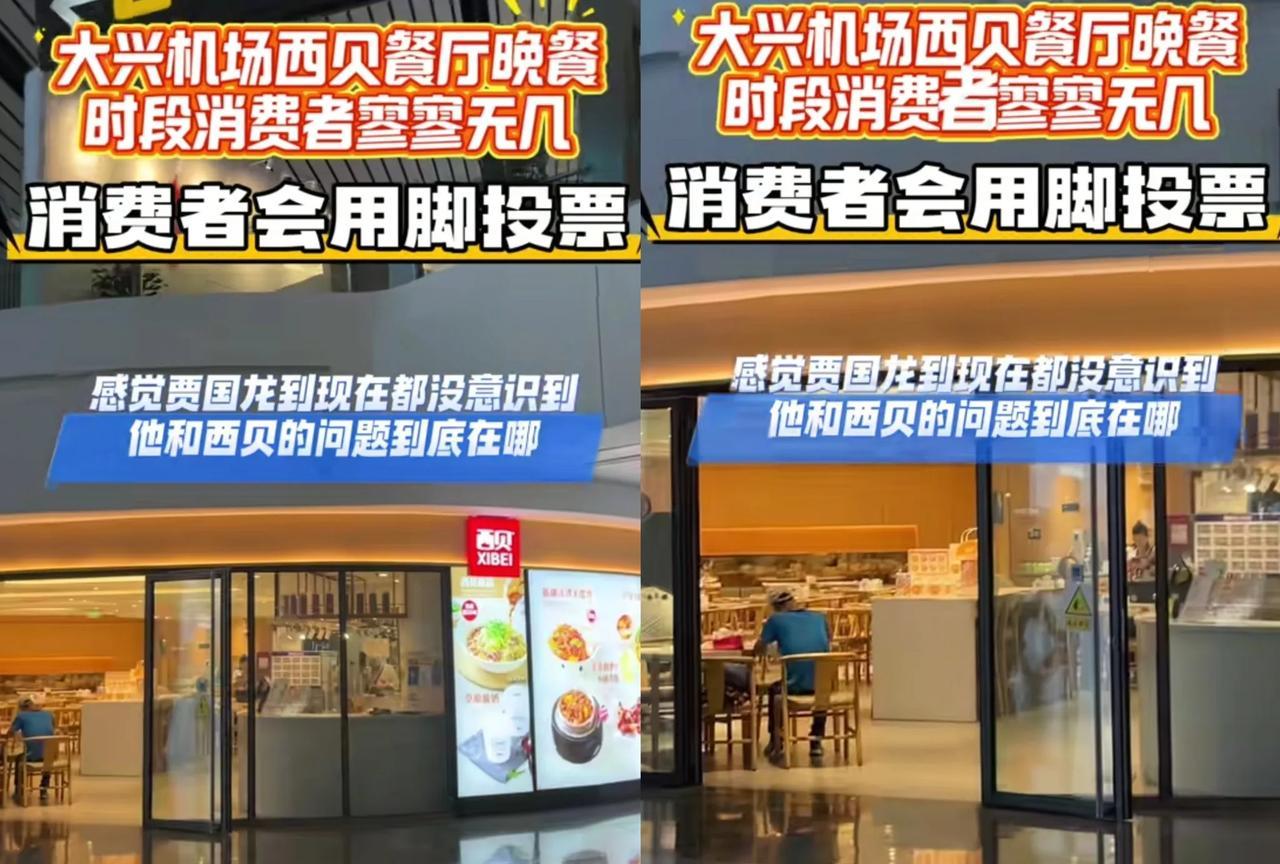 罗永浩，把西贝干没人了。西贝，你看北京大兴机场的西贝店，冷冷清清，空无一人，可