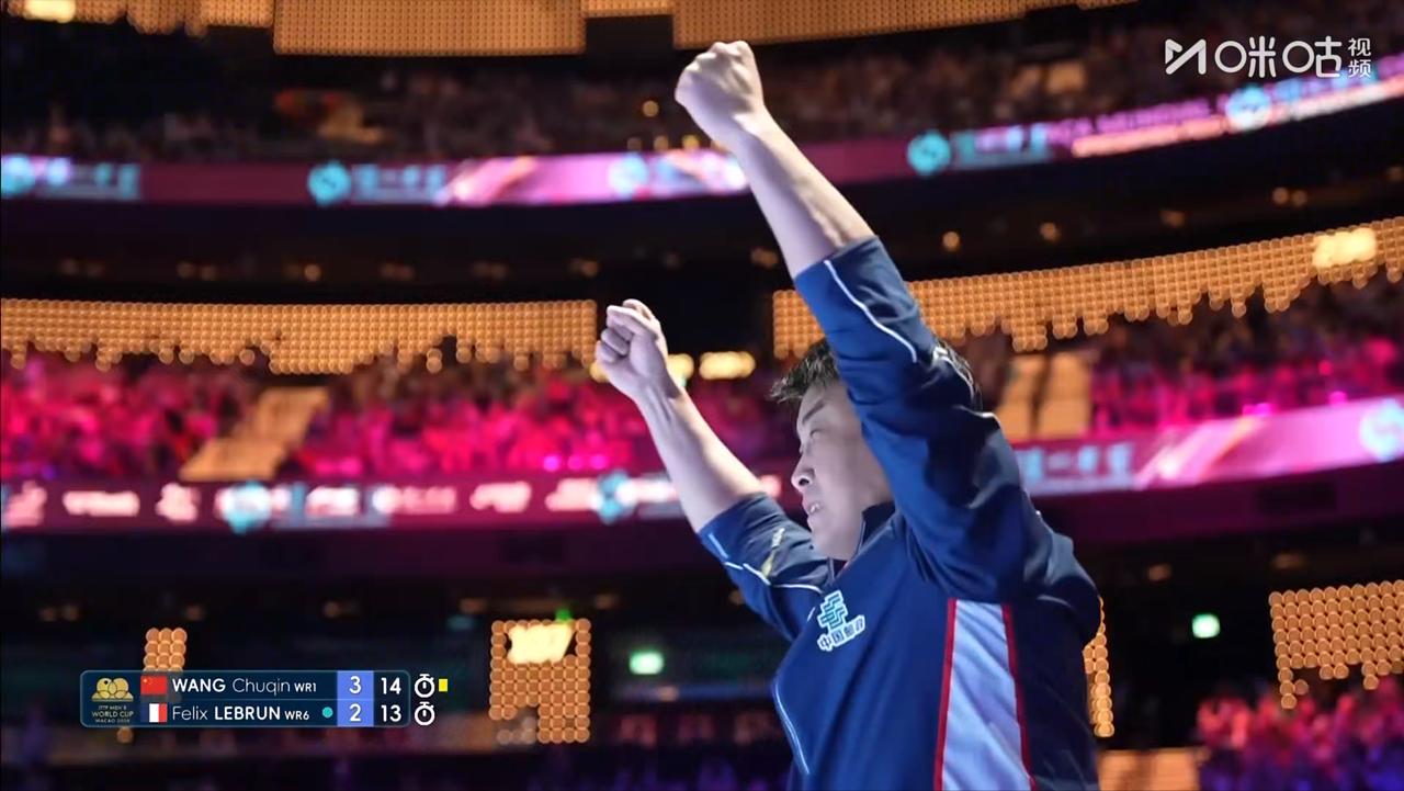 赢球那一刻：有谁注意到王皓3个动作！当第六局14比13，王楚钦拿下最后一个球