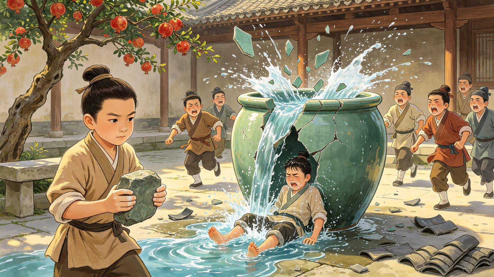 微小说大赛趣说历史《瓮破水迸:七岁司马光的破局时刻》北宋仁宗年间，光州光山（今河
