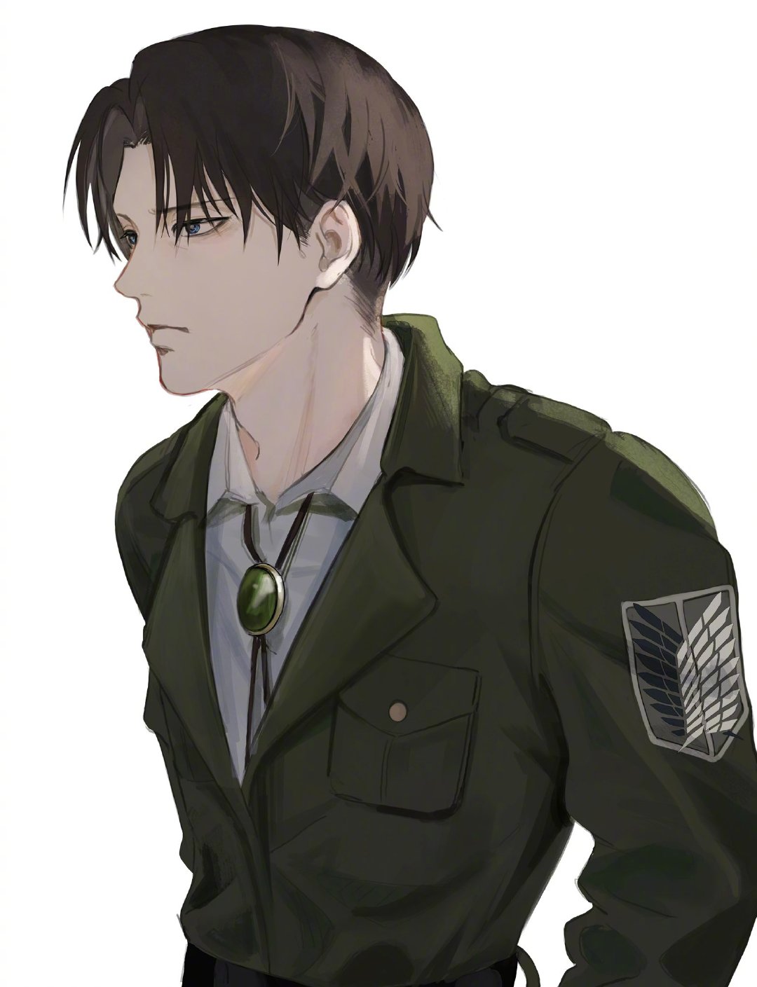 《进击的巨人》军服利威尔（绘：nale_um）利利这张脸是真的帅！！​​​