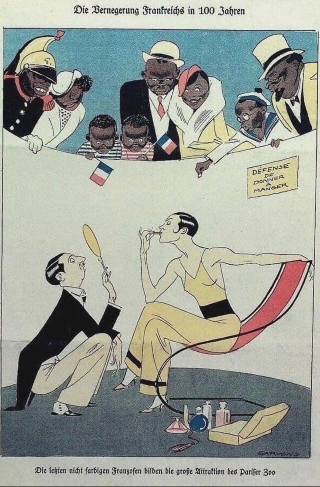这是纳粹德国1933年的一张宣传海报，上面写着：“法国将在100年内实现