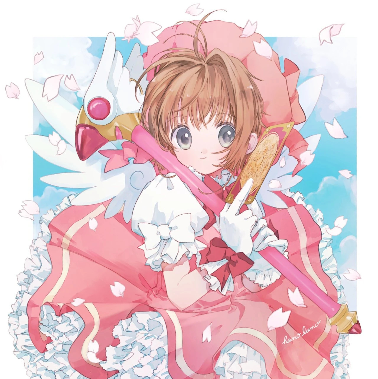 动漫魔卡少女樱日漫小樱的同人图，粉粉嫩嫩的好可爱！​​​