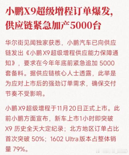 小鹏X9订单爆发。目前我从可靠来源得到的消息，上个周末小鹏的门店的X9收单情况非