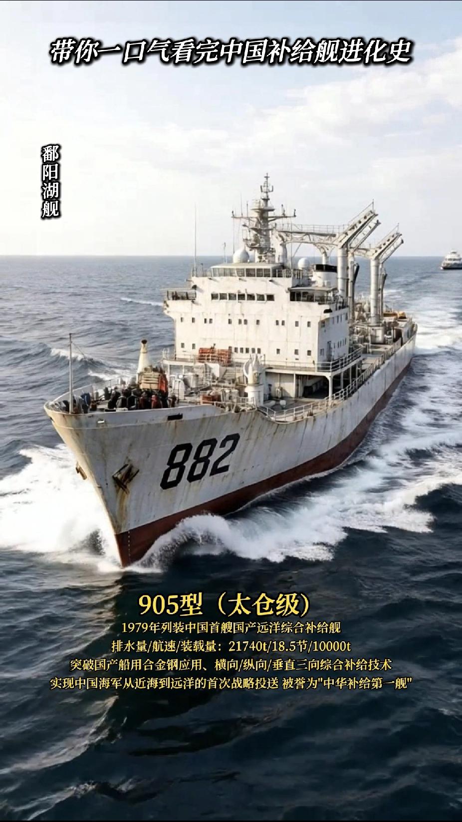带你一口气看完中国补给舰进化史点击链接👉观看视频905型（太仓级）