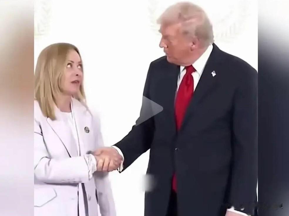 梅洛尼还是记仇啊！北约峰会握手现场，梅洛尼一记白眼，把与特朗普之前的矛盾彻底显露