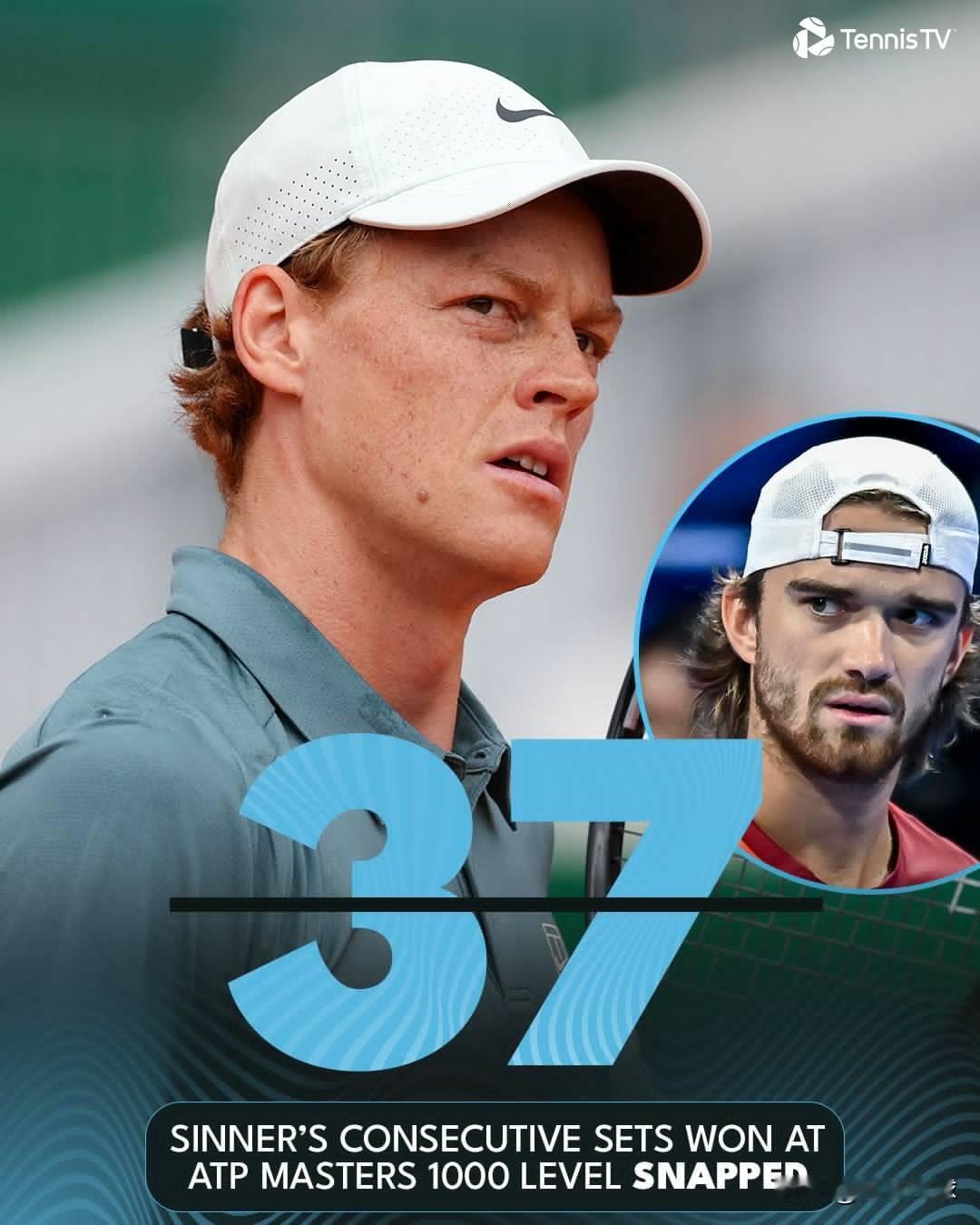 蒙特卡洛大师赛第三轮🇮🇹辛纳6-1/6（3）/7马哈奇🇨🇿自2025