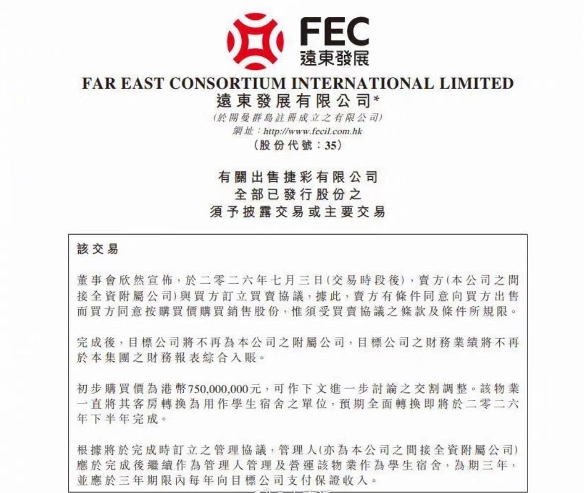 刘强东7.5亿港元拿下香港268间宿舍，投资逻辑清晰网传“许舍”实为口误，