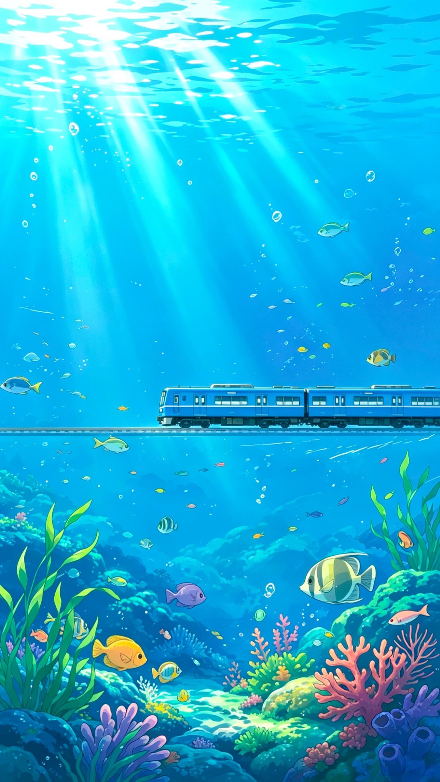 手机壁纸|穿越天空、穿越丛林、穿越海底，总有一趟列车能载你开往想去的地方