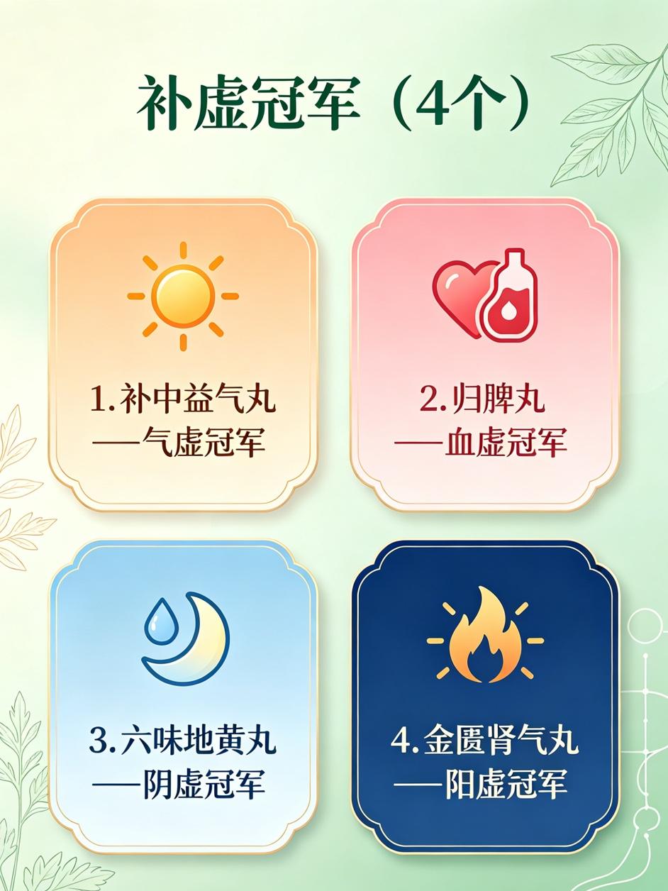 补虚冠军、散邪冠军、和解冠军，12个经典中成药，一文总结中医治病，万变不离其
