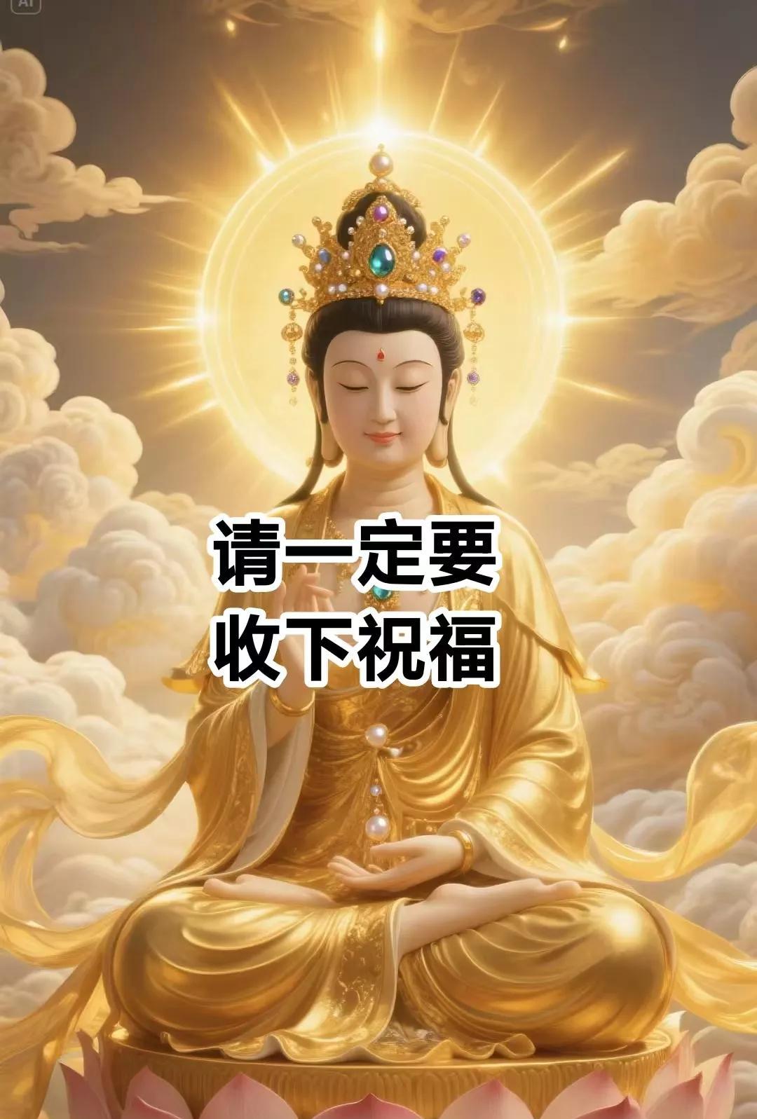 菩萨说，从今天开始，你的家庭将一顺百顺，六六大顺，在家顺，在外顺，一顺百顺，风调